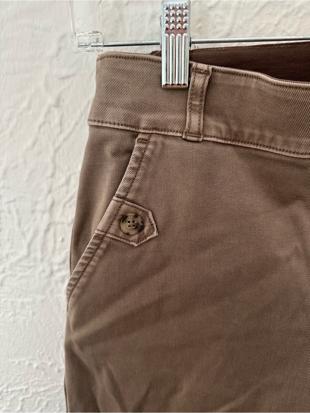 SPANX Women's Petite Small Cropped Pants Brown Stretch Shaping Slim Straight - Picture 2 of 6